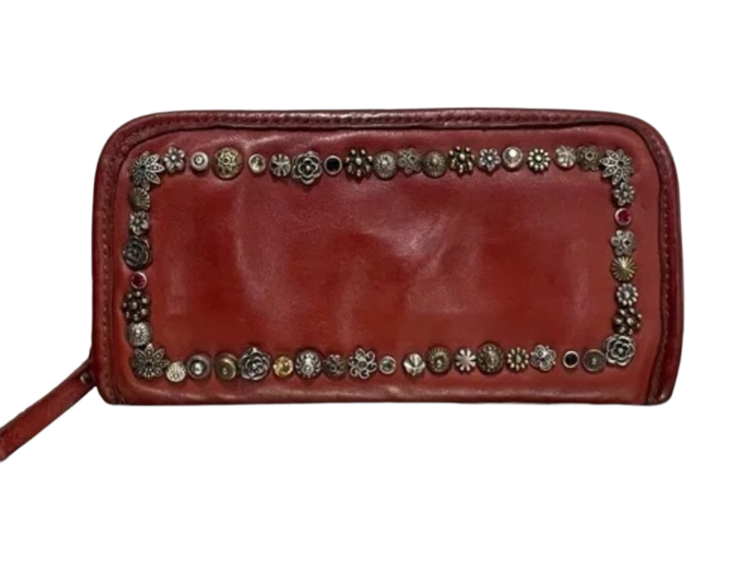 Red Embellished Campomaggi Wallet