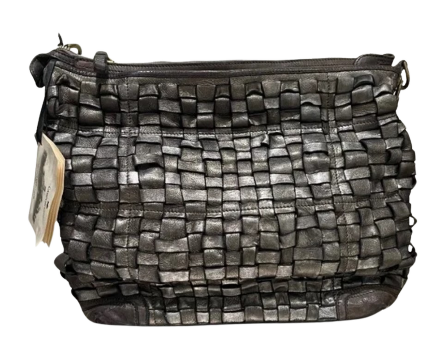 Silver Metallic Leather Woven Campomaggi Bag