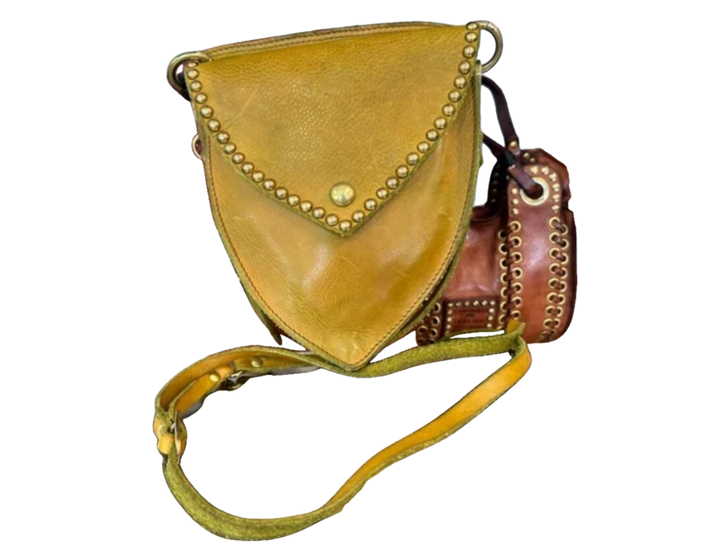 Mustard|Chartreuse Campomaggi crossbody baglet satchel