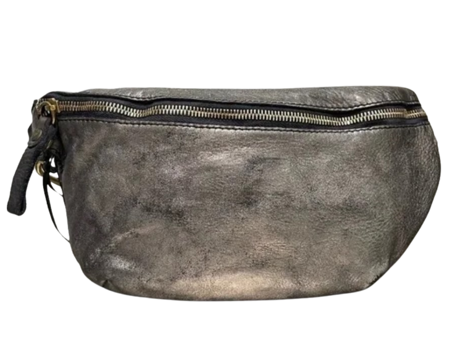 Silver Metallic Leather Campomaggi Fanny Pack