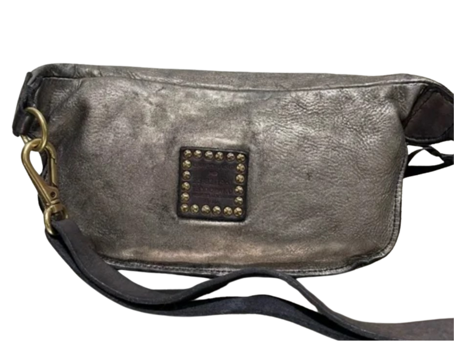 Silver Metallic Leather Campomaggi Fanny Pack