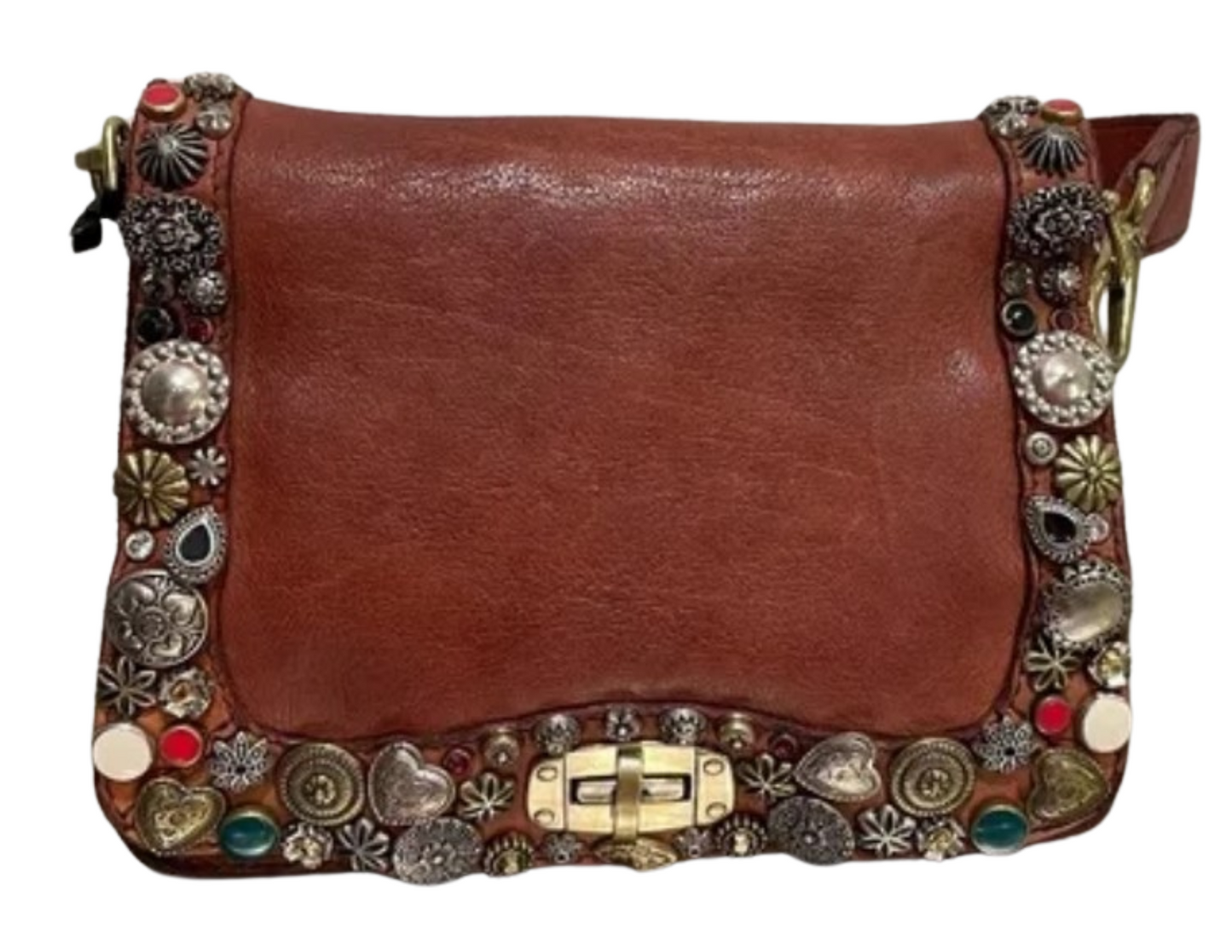 Brown leather Jeweled Campomaggi Bag