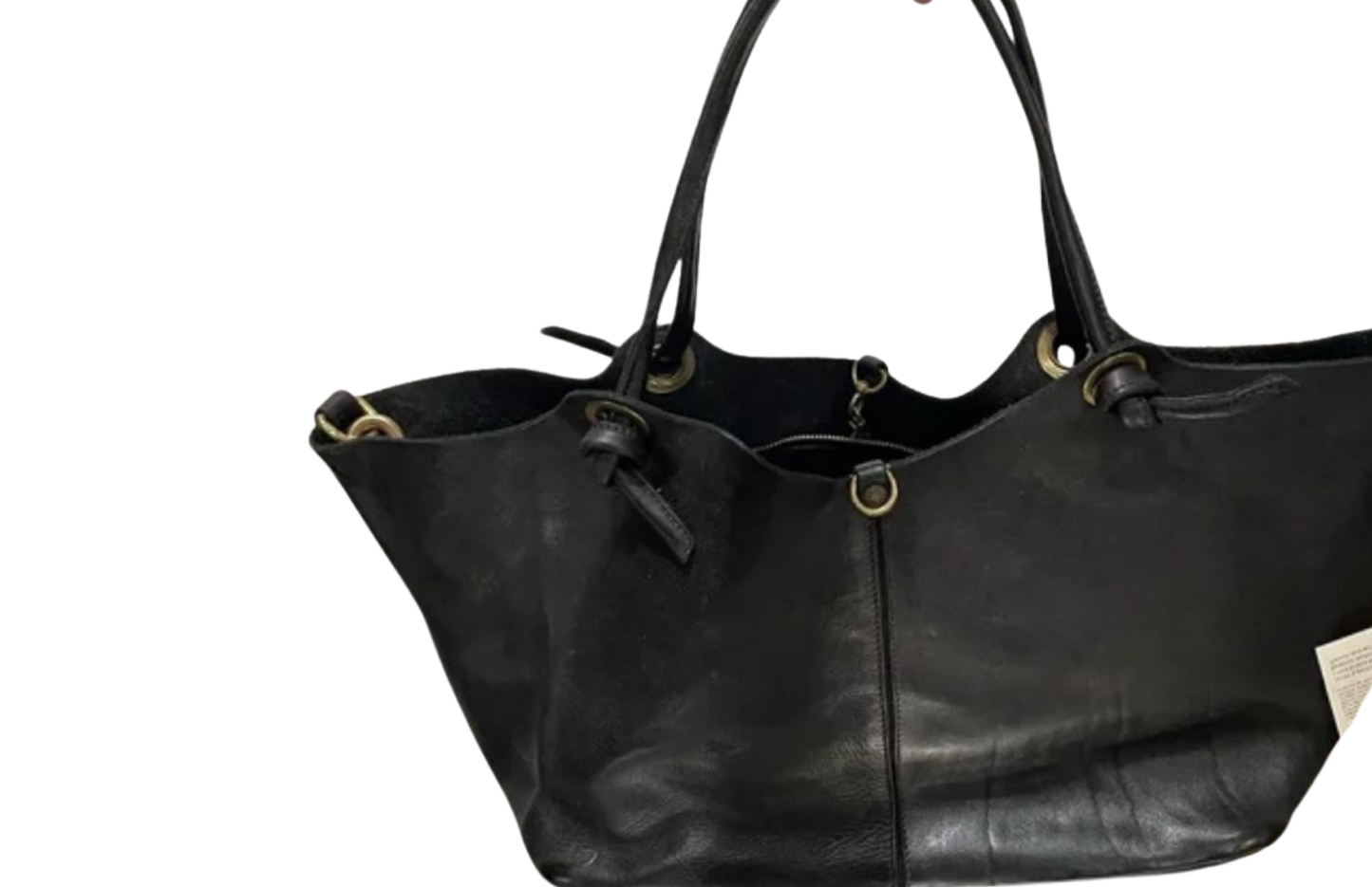 Large Black Leather Campomaggi Tote Bag