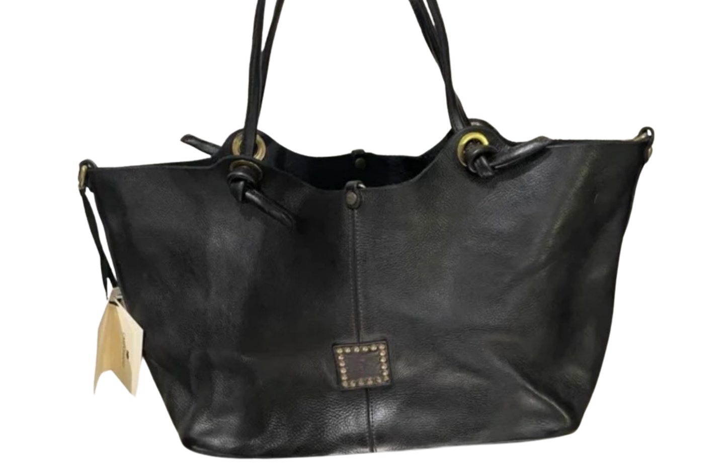 Large Black Leather Campomaggi Tote Bag