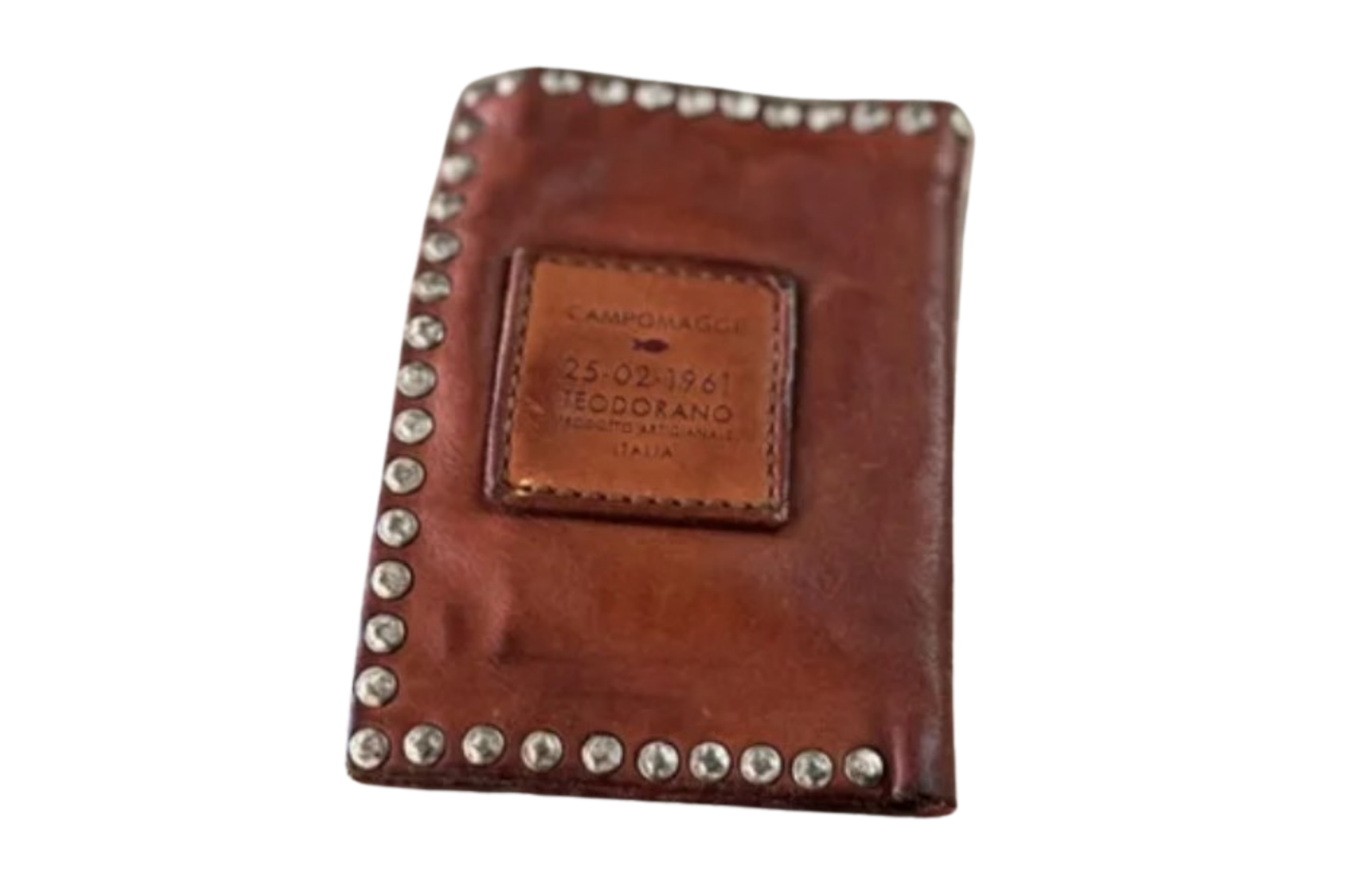 Cognac Campomaggi Studded Wallet