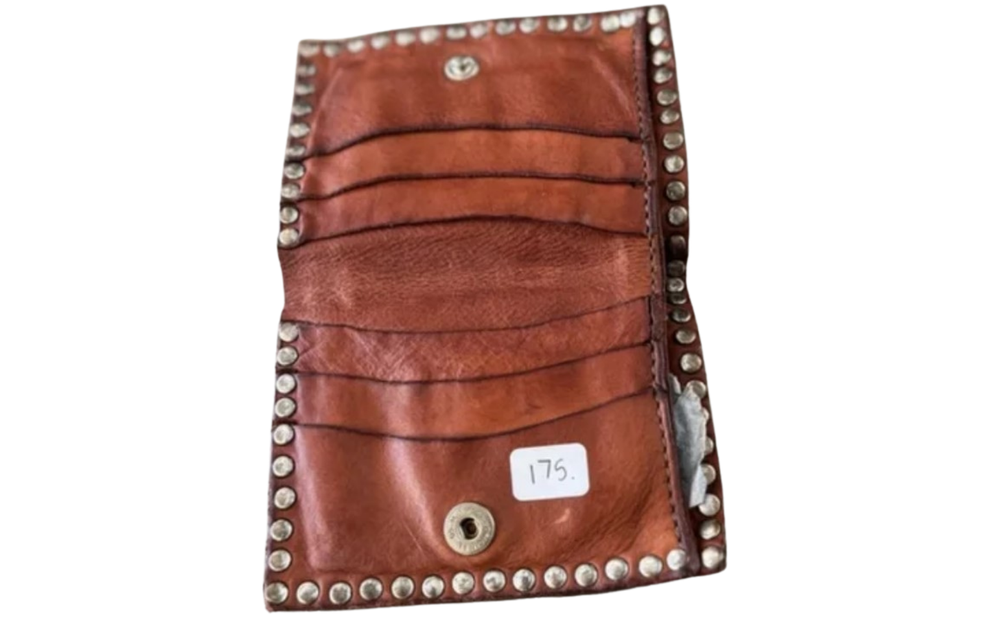 Cognac Campomaggi Studded Wallet