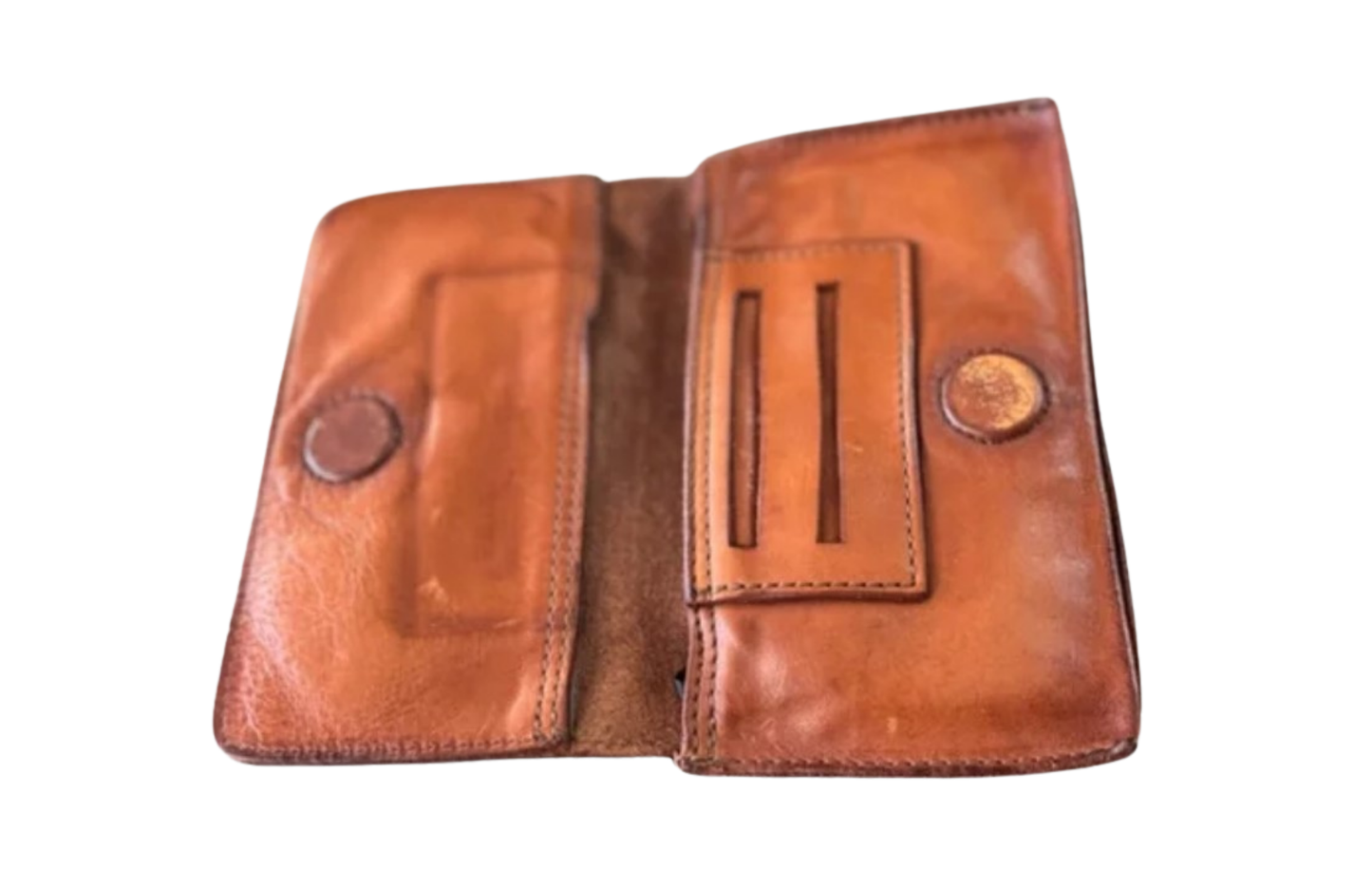 Cognac Campomaggi Magnet Snap Wallet