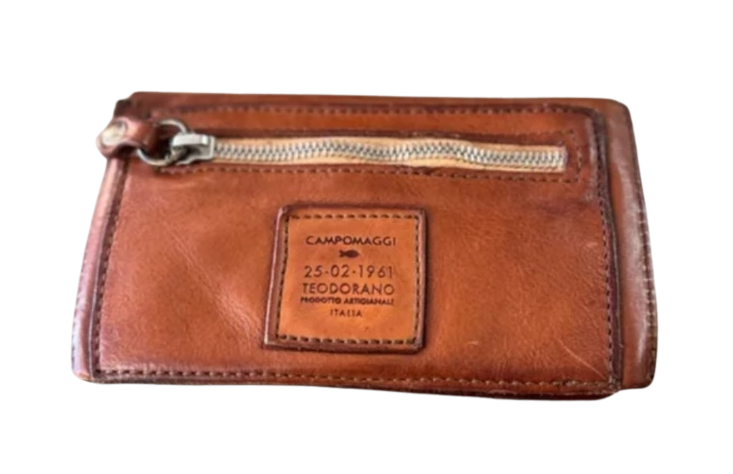 Cognac Campomaggi Magnet Snap Wallet