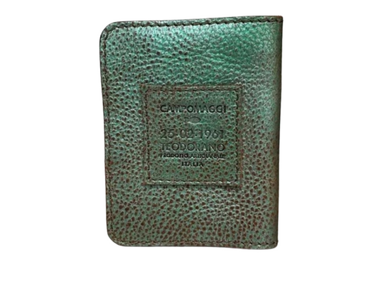 Metallic Green Leather Campomaggi Wallet