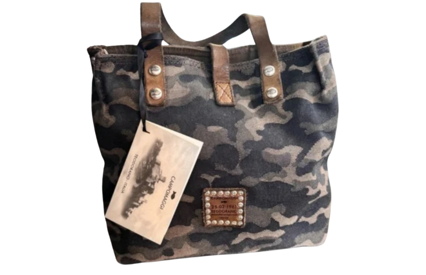 Camouflage Campomaggi Canvas Shoulder Bag