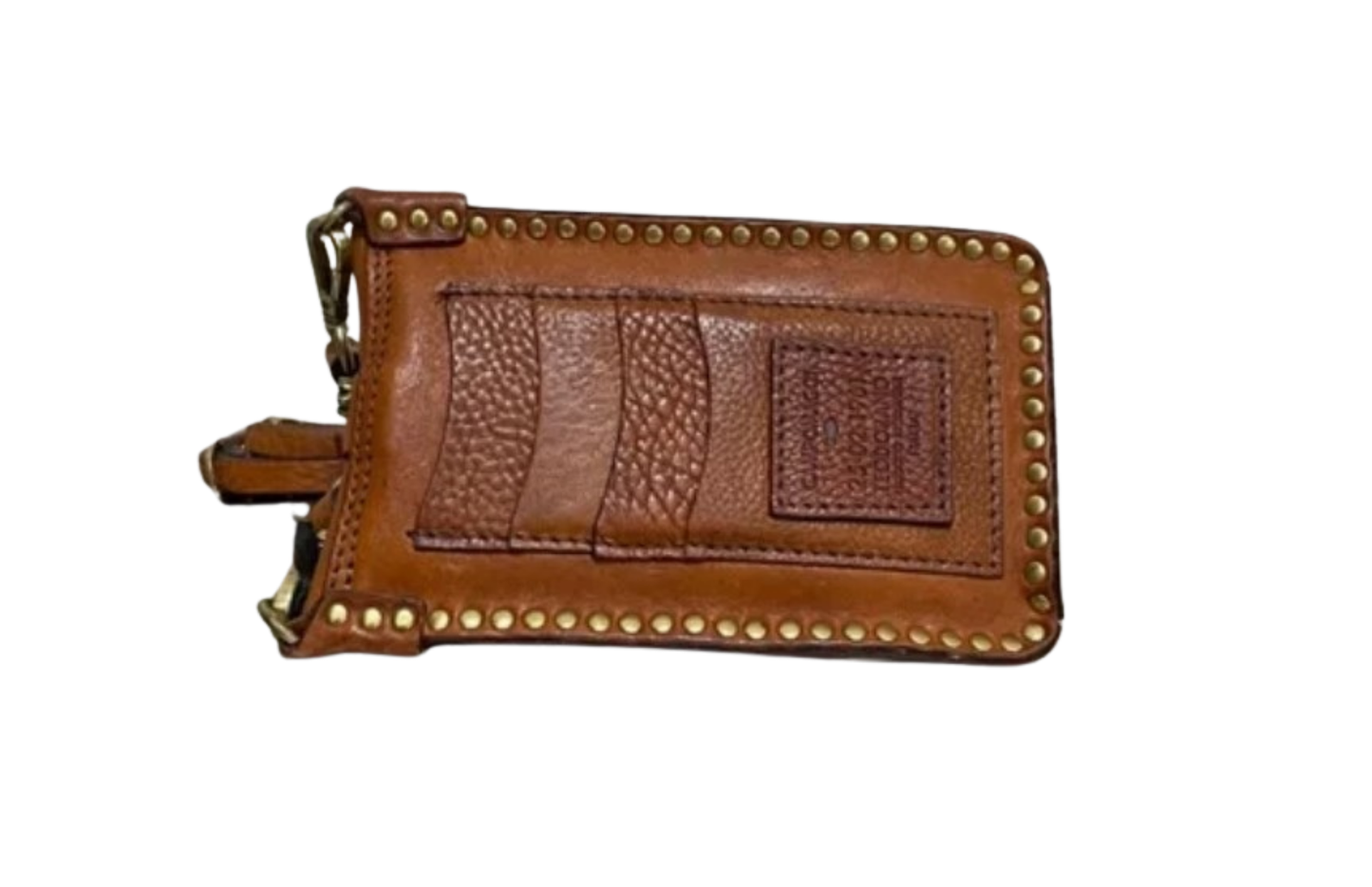 Brown leather Jeweled Campomaggi Phone Holder Bag