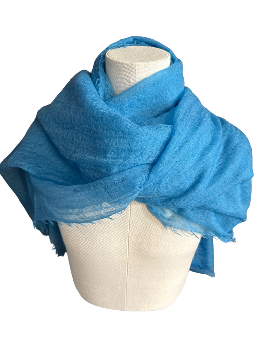 Aqua St.Tropez Semi Felted Plain Shawl | Mirror in the Sky