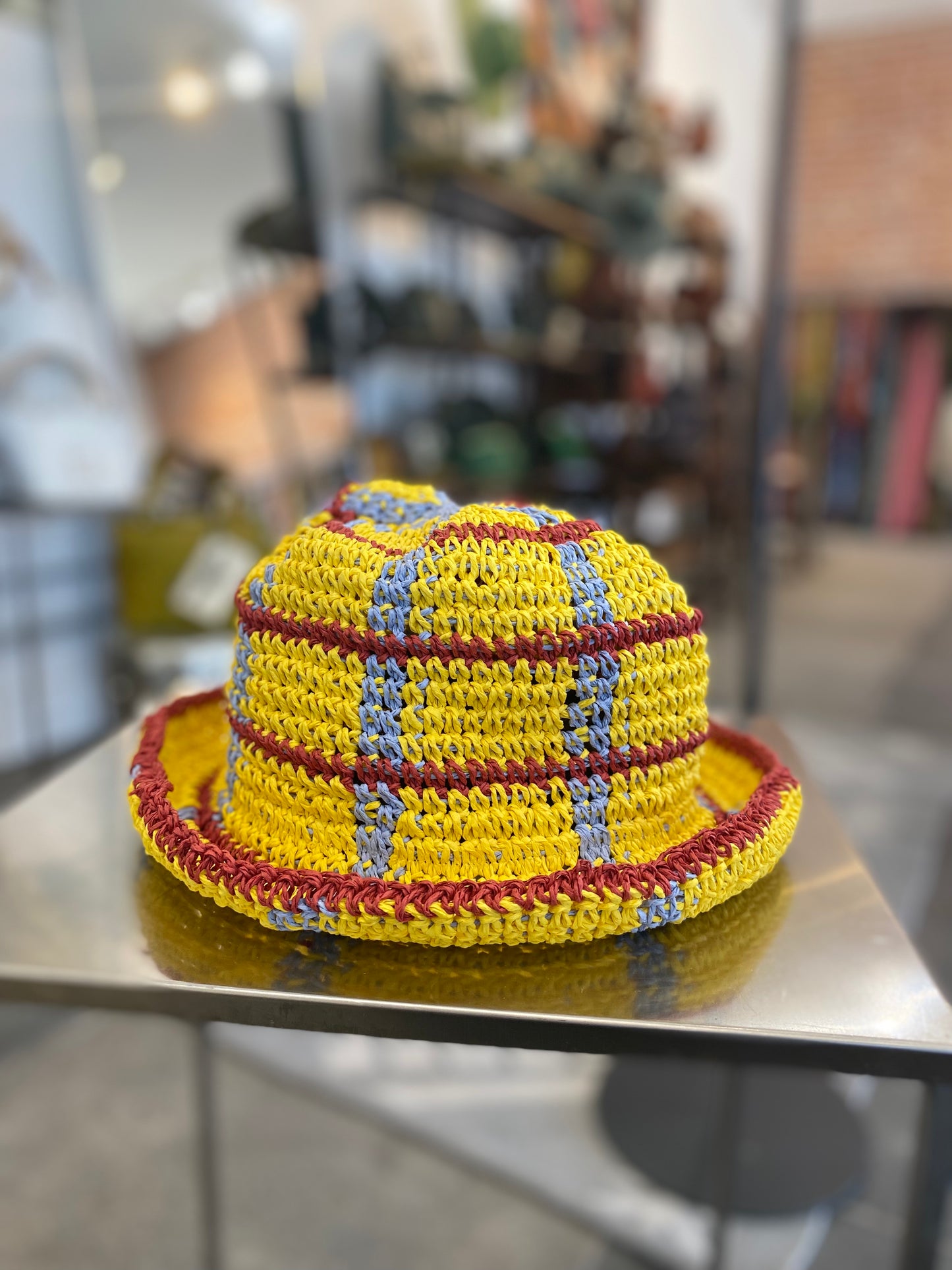 Yellow Paper Woven Hat | Handmade in Italy