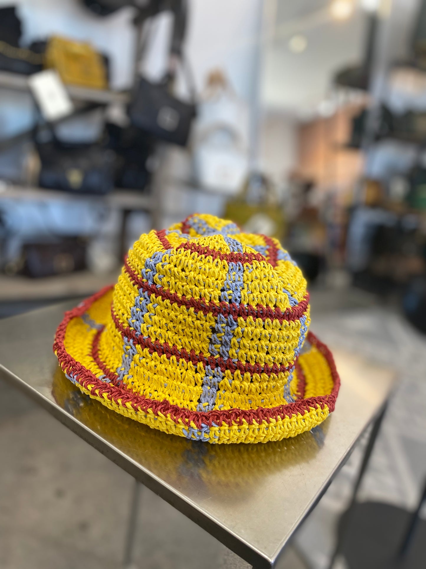 Yellow Paper Woven Hat | Handmade in Italy