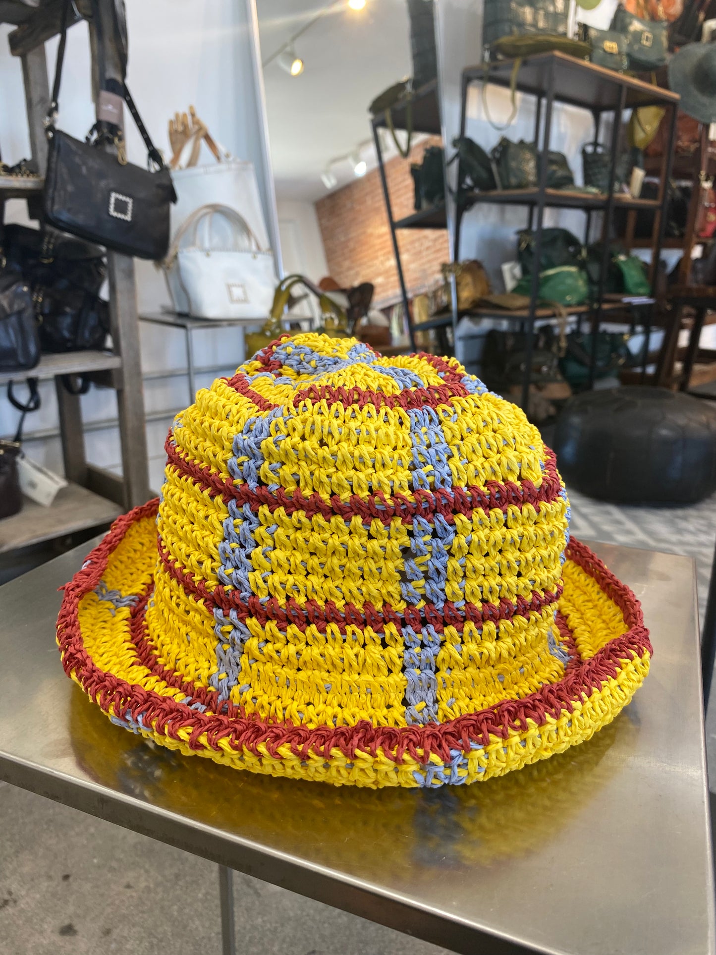 Yellow Paper Woven Hat | Handmade in Italy